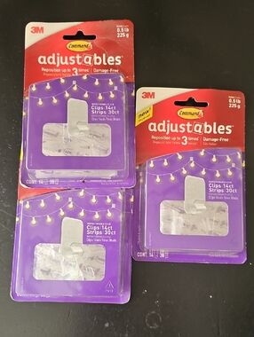 3 Packs 3M Command adjustables 14 Count Clear Tote D